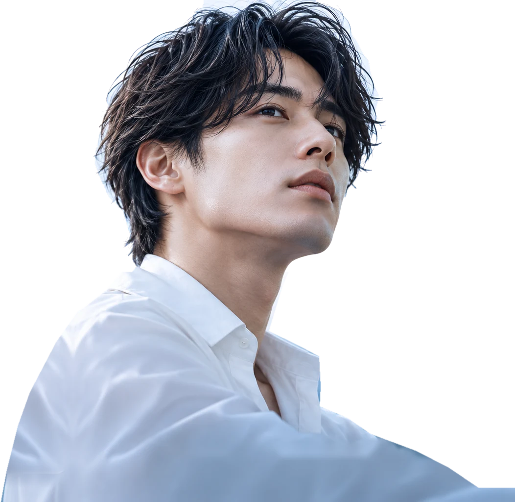 白いシャツを着た男性のイメージ